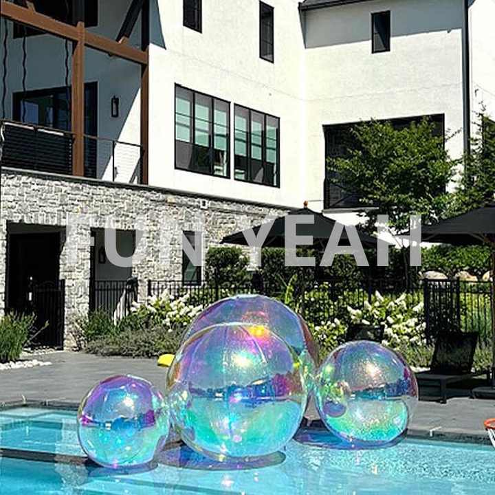 Event Wedding Scene Decoration Disco With Shiny Gold Inflatable Mirror ...