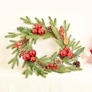 Nueva Guirnalda de Navidad y Acción de Gracias de Alta Calidad con Bayas Rojas Artificiales, Agujas de Pino y Bolas Electrochapadas para Fiestas - Product Image 3