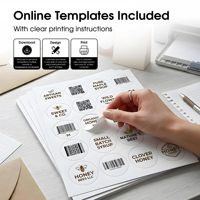 Etiqueta Circular de Vinilo Impermeable Imprimible de 1 Pulgada, Etiqueta Mate para Impresora Láser, Etiqueta para Frascos, Sobres, Códigos de Barras, Decoración de Bodas, Etiqueta para Impresora de Inyección de Tinta