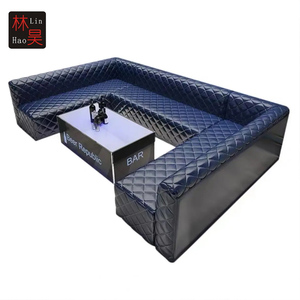 Canapé KTV de style européen Meubles de bar en forme de U personnalisés avec table basse lumineuse pour la maison Coin Beer Shop Night Club - Product Image 4