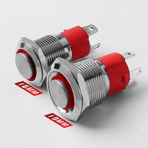 19 मिमी सेल्फ-लॉकिंग प्रबुद्ध पावर प्रतीक उच्च-प्रोफ़ाइल धातु बटन स्विच 4-पिन 10a वाटरप्रूफ टर्मिनल 12v24v220v110v - Product Image 5