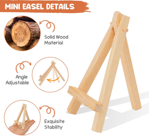 Mini Caballete de Madera Natural de Alta Calidad - Soporte Triangular para Cuadros, Tarjetas de Mesa para Bodas y Decoración de Fiestas - Product Image 3