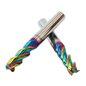 Colorful Hot Selling U-shaped Groove 3-Edge Aluminum Tungsten Carbide CNC Tool Flat Bottom End Mill