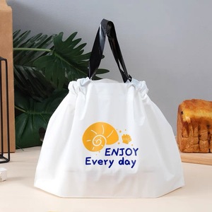 Bolsas de plástico para llevar con cordón inferior redondo Prohibiciones de entrega de alimentos personalizadas Base estable - Product Image 4