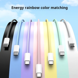 X904 1M 2M 60W Bện Sạc Cáp Loại C Để Loại C Cho iPhone 15 Nhanh Chóng Sạc Cáp Dữ Liệu Cho iPhone 15 Pro Max USB C Cáp - Product Image 5