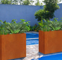 Jardinières d'extérieur en acier Corten, bac à fleurs en acier, finition rouille, durable pour la culture de légumes en extérieur