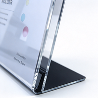 Support de menu de table en acrylique transparent, support de prix double face personnalisé avec logo pour restaurant et commerce de détail