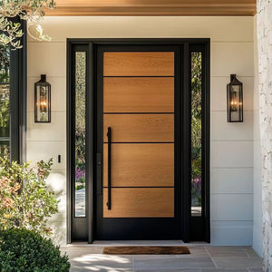 Puerta Pivotante <span class=keywords><strong>de</strong></span> <span class=keywords><strong>Aluminio</strong></span> y Madera con Doble Acristalamiento, Diseño Moderno, Función Antirrobo, para Seguridad Residencial, Gran Venta - Product Image 4