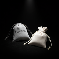 Sac en tissu à cordon pour emballage de bijoux, pochette en velours double face 7*9cm, logo imprimé, personnalisation possible, vente en gros