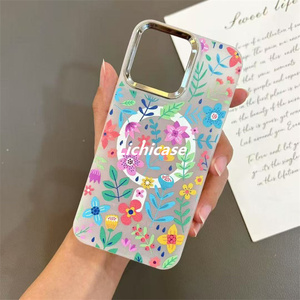Funda de teléfono al por mayor de fábrica Lichicase para Samsung <span class=keywords><strong>M33</strong></span> M35 M53 M55 C55 funda trasera magnética con patrón de flores - Product Image 2