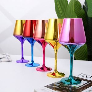 450ml Custom Electroplating Dazzling Colors Plastic Red <b>Wine</b> Glasses Glass Cup <b>Goblets</b> for Party Outdoor - Product Image 1