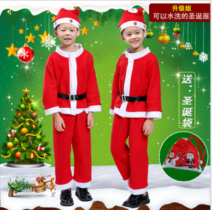 卸売 子供向け クリスマス衣装 赤ベルベットドレス サンタクロース コスプレ 仮装カーニバルスーツ 帽子付き - Product Image 6