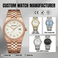 Pemasok Jam Tangan Mewah Label Pribadi Berkualitas Tinggi Logo Kustom Dial Kustom Mesin Jam Tahan Air 5BAR 40mm Jam Tangan Quartz Bercahaya