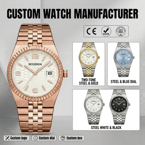 Proveedor de Relojes de Lujo de Marca Privada de Alta Calidad, Esfera con Logotipo Personalizado, Movimiento Japonés, Reloj de Cuarzo Luminoso de Acero Inoxidable para Hombre - Product Image 3