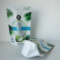 Fournisseur d'emballage en feuille d'aluminium mate personnalisé de qualité alimentaire sac en plastique à fermeture à glissière debout pour poudre de noix de coco