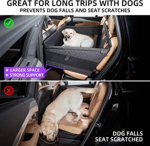 Schwarzer Hund Autos itz bezug für große mittlere SUV LKW Haustiere Hängematte Matratze Druck Tier Haustier Rücksitz Extender Bett für Katzen - Product Image 2