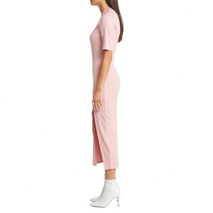 Vestido Maxi Personalizable para Mujer, Elegante, Manga Larga, Cuello Redondo, Suéter Midi Elegante, Silueta Recta, Diseño Sólido para Otoño - Product Image 3