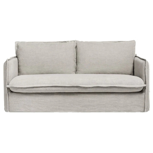 Sofá Extensible de Tres Plazas de Tela de Lino Estilo Wabi-Sabi, Desmontable y Lavable, para Sala de Estar, Villa, Escuela, Personalizable - Product Image 1