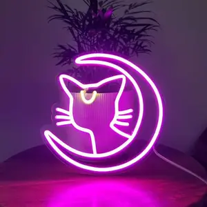 Acrylic Sailor Moon Neon Sign Decor Cute Gift Cat Neon Light Sign Creative Cartoon Club Ns-Atmosphere Neon Leds Sign