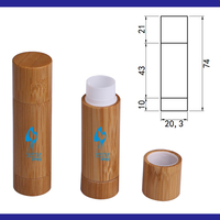 Tube vide en bambou de 5 ml pour baume à lèvres, cire à lèvres et rouge à lèvres, à remplir librement