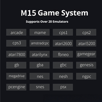 Console de jeu portable rétro M15 Mini 4K avec stick de jeu, mémoire intégrée de 64 Go, plus de 20 000 jeux, manettes sans fil, système d'exploitation Arkos pour deux joueurs