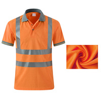 Polo de sécurité haute visibilité en polyester classe 2, réfléchissant, à séchage rapide, en maille respirante, vêtements de travail haute visibilité