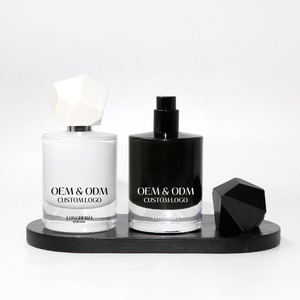Botella de Perfume Redonda de Vidrio Personalizada de 50 ml, 30 ml, 100 ml, Botella de Perfume Blanca Mate con Tapa de Forma Poligonal Única - Product Image 6
