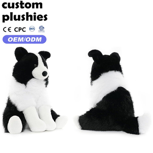 Peluche Border Collie Seduto Ultra Morbido Bianco e Nero, Ottimo per Decorazioni Domestiche o <span class=keywords><strong>Regali</strong></span> di Compleanno - Offerta Speciale - Product Image 2
