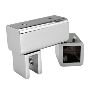 Stabilisateur de panneau mural carré en laiton à 0 degré pour porte de douche sans cadre, support de barre de douche - Product Image 5