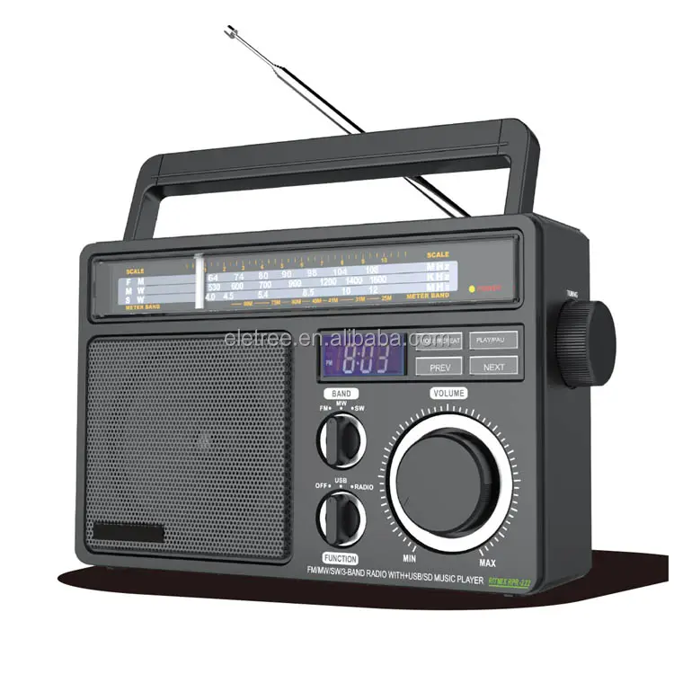 Pantalla Led Digital recargable internacional portátil 8 bandas Mw Sw Lw Am Fm Radio Audio con linterna