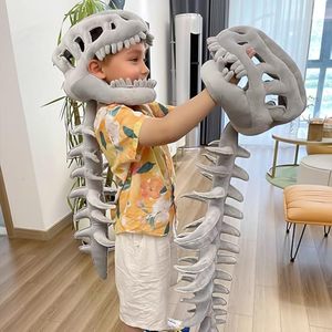 <span class=keywords><strong>Costume</strong></span> de <span class=keywords><strong>squelette</strong></span> de <span class=keywords><strong>dinosaure</strong></span> en coton, masque de crâne de Spinosaurus 3D et colonne vertébrale en peluche pour le cosplay et les jeux d'habillage d'Halloween - Product Image 4
