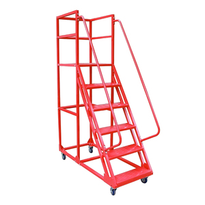 Jigong tùy chỉnh hiện đại Gấp Thép bước thang với di chuyển con lăn tay vịn cho kho siêu thị vườn - Product Image 5