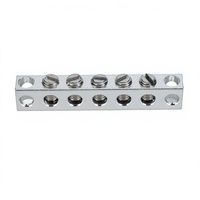 Bloc de bornes à vis industriel à 5 bornes, en laiton étamé, pour câbles 6-14 AWG, barre neutre, 60A max, personnalisation usine