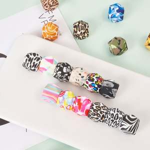 Personnalisation vente chaude 2023 écologique silicone perles chaîne bébé sucette clip imprimer bricolage silicone dentition mâcher perle - Product Image 3