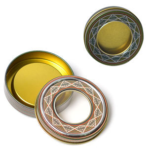 Caja Redonda de Hojalata Vacía de Diseño de Lujo de 90 mm de Diámetro x 20 mm de Alto, Caja de Embalaje para Azafrán con Ventana de 5 g - Product Image 4