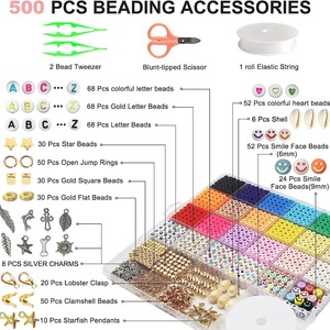 Ensemble de fabrication de bracelets en perles d'argile polymère de couleur mélangée, 5300 pièces, pour la création de bijoux pour femmes - Product Image 5