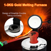 Fourneau de fusion d'or Auble 1kg 2kg 3kg, mini électrique 110V/220V 1600W, pour la fusion de l'argent, du cuivre, de l'aluminium, outil de fabrication de bijoux facile à utiliser