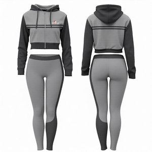 Eco-Friendly Breathable OEM Factory Supply Women <b>Tracksuit</b> New <b>High</b> <b>Quality</b> <b>Tracksuit</b> <b>Wholesale</b> Women's Crop <b>Tracksuit</b> - Product Image 1