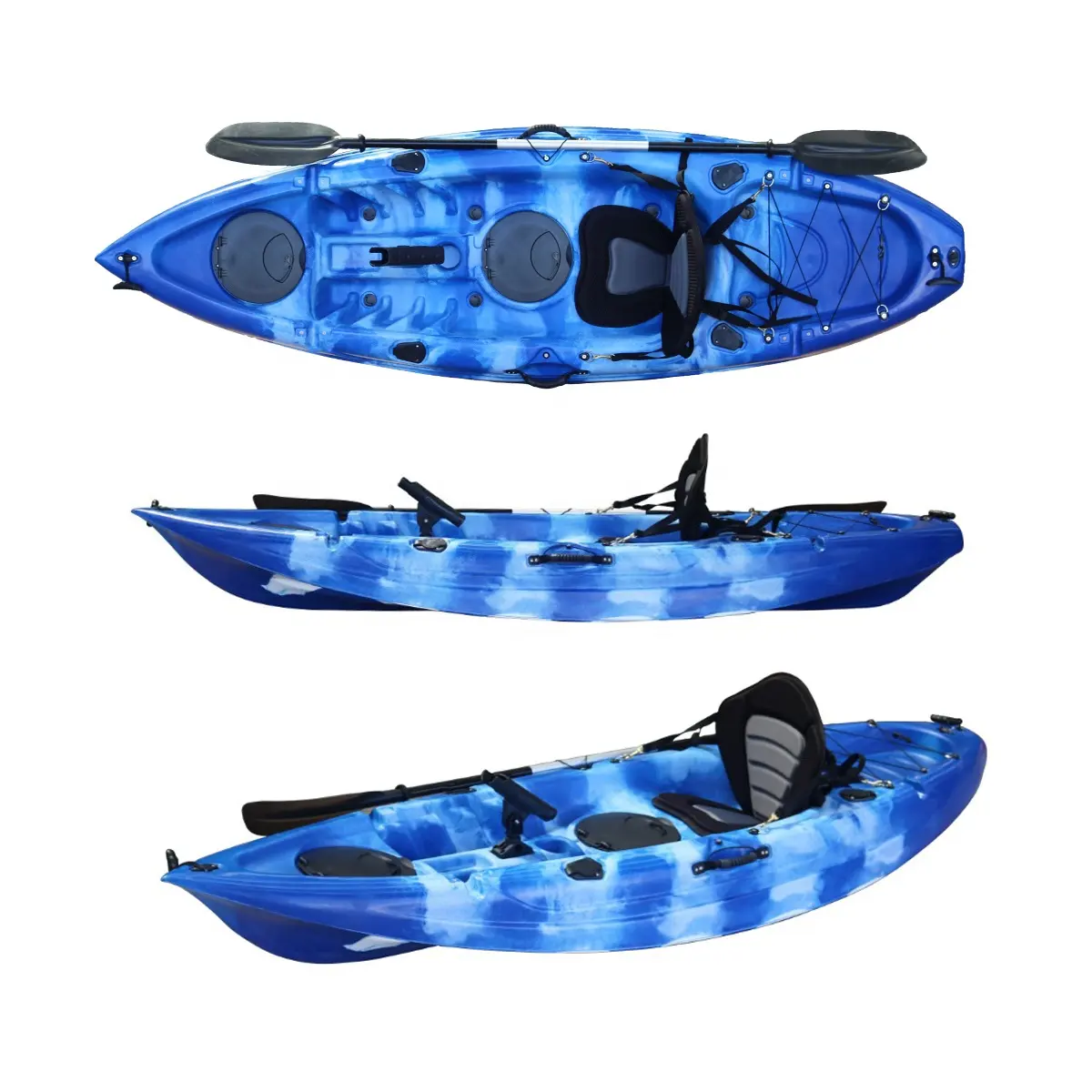 Hot wind No Inflatable Single Person Sit On Top Thermoforming Fishing Kayak Wholesale With Deluxe Seat