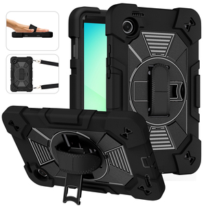 เคสแท็บเล็ตแบบแข็งแรงทนทานพร้อมขาตั้งหมุนได้ 360 องศา สำหรับ Samsung Galaxy Tab A9 A11 ขนาด 8.7 นิ้ว สีดำ ฝาครอบป้องกัน - Product Image 2