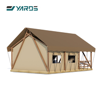 Tentes de safari africaines en bois de villégiature, tentes de glamping en toile imperméable de luxe, maisons avec salle de bain à vendre