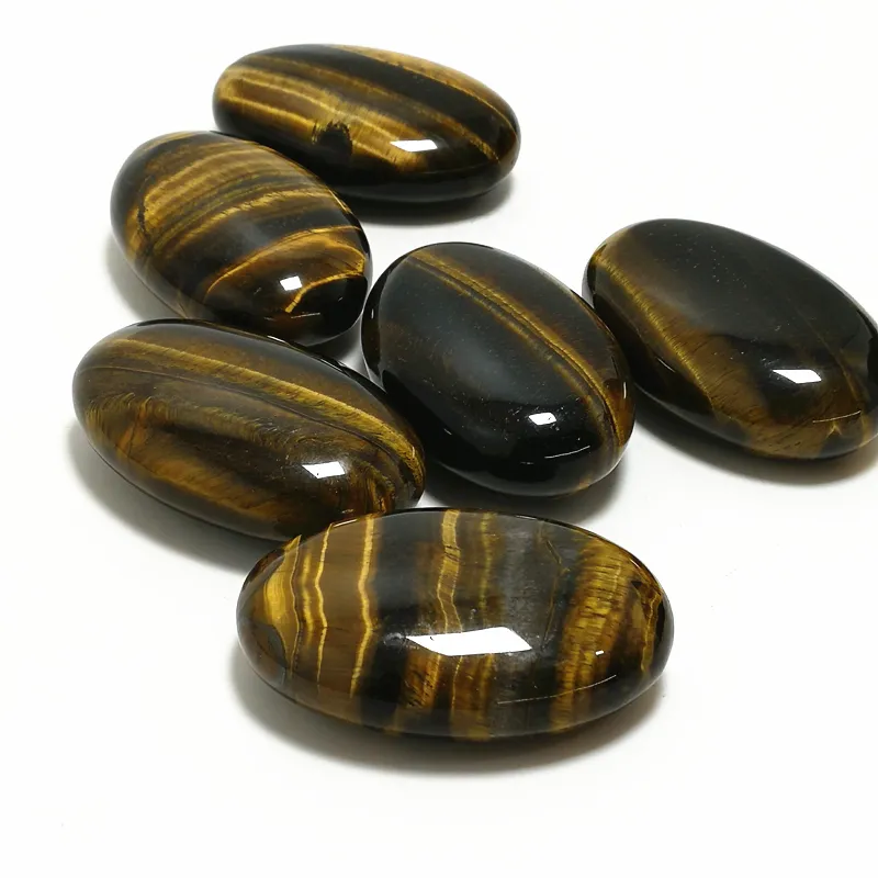Wholesale Polished Natural Tiger Eye Palm石Meditation Healing Stone