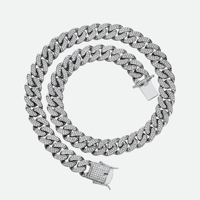 Hip Hop 13mm Bijoux Glacé Vvs Moissanite Pass Diamant Testeur 925 Argent Cubain Lien Colliers pour Hommes