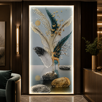 Impression murale verticale de poissons Koi colorés – Tableau animalier pour restaurant, salon, hôtel, intérieurs naturels