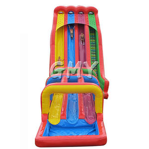 Piscine à air gonflable géante colorée pour adulte, glissière humide avec couvercle, en vente avec souffleur - Product Image 2