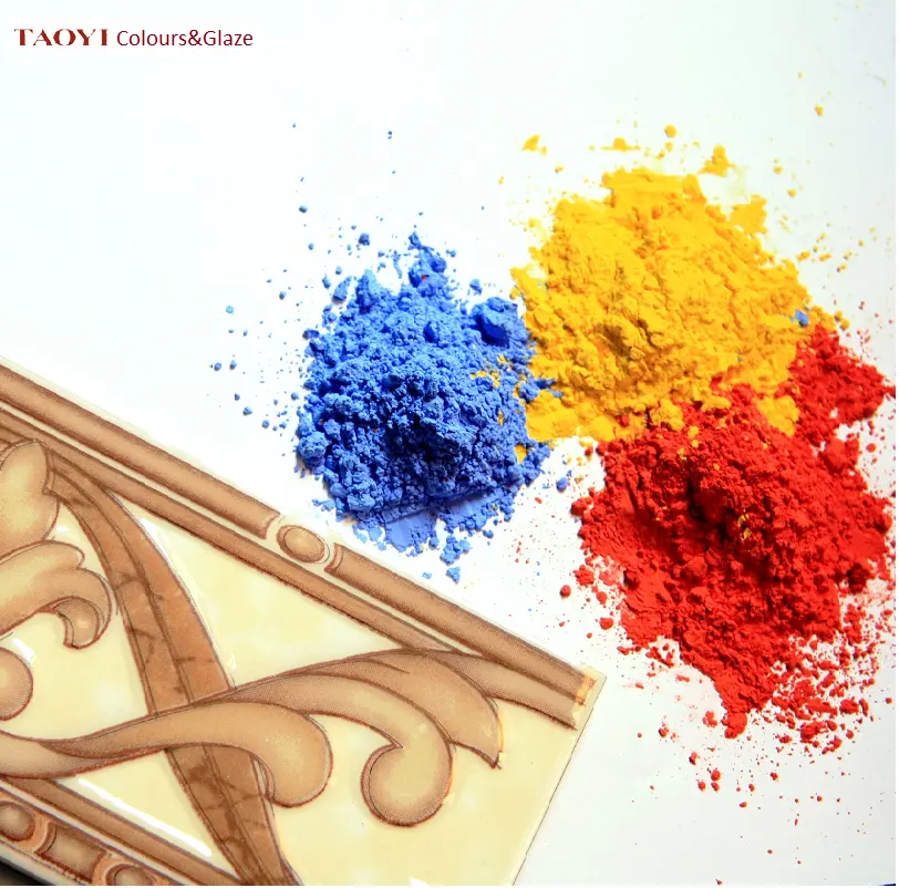 980C yellow color 2nd firing inorganic ceramic on glaze pigment color powder