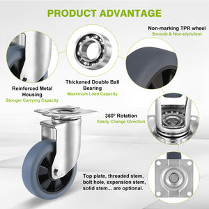 Werks-Direkt vertrieb 3/4/5/6 Zoll Mid- Heavy Silent TPR Universal-Rad brems wagen Machine Balance Car Casters - Product Image 2