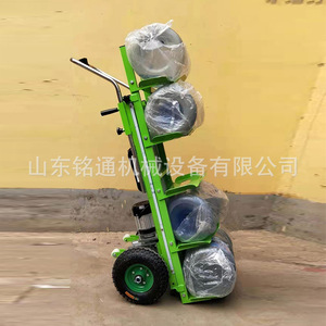 รถเข็นขึ้นบันไดไฟฟ้า 2 ล้อ มอเตอร์ 1000 วัตต์ โครงสร้างเหล็กสีเขียวหลายชั้น รถเข็นมือเคลื่อนย้ายได้สำหรับบรรทุกหนัก - Product Image 4