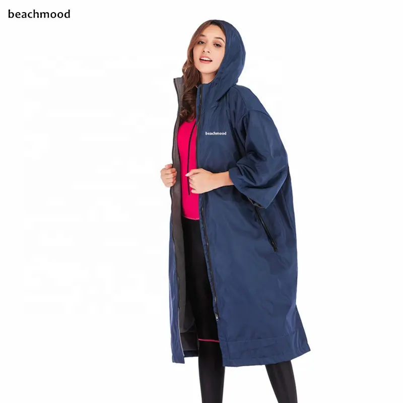 Waterproof אישית גלישה פונצ 'ו מגבת יבש שינוי חלוק עם חם צמר