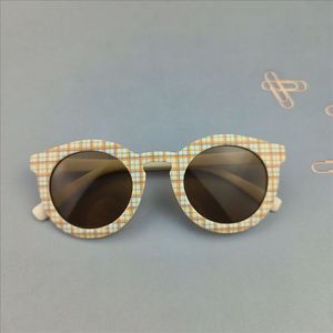 <span class=keywords><strong>Gafas</strong></span> de <span class=keywords><strong>Sol</strong></span> Redondas Retro Vintage a Cuadros Estilo <span class=keywords><strong>Boho</strong></span> para Niños y Niñas, Diseño Nuevo 2025 - Product Image 2